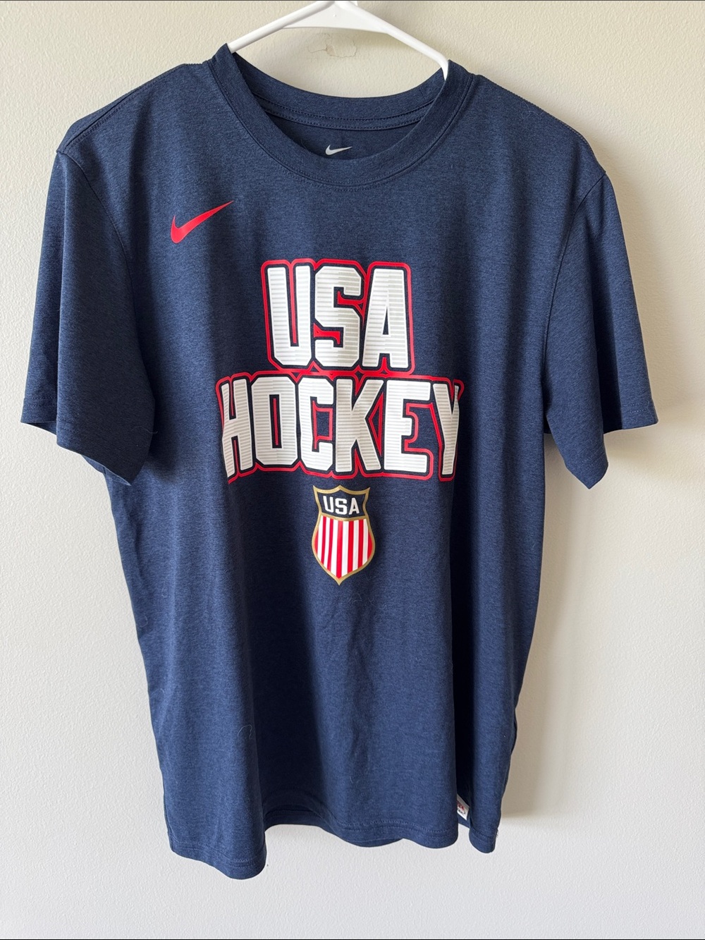 Nike Navy USA Hockey Short Sleeve Tee with Red & White Accents